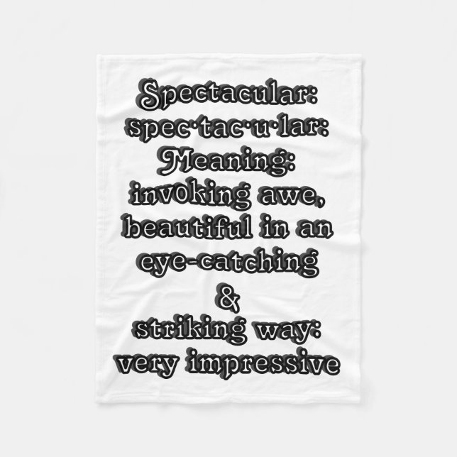 Spectakulär: Definition spec·tac·u·lar Fleecefilt (Framsidan)