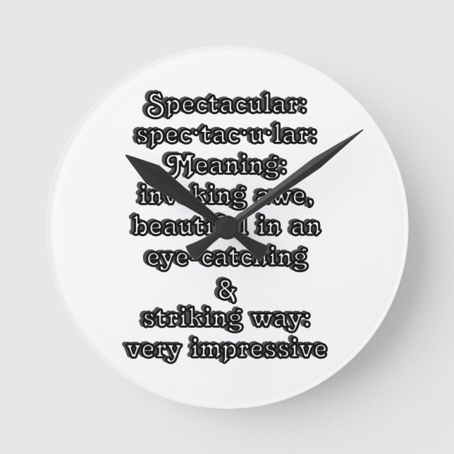 Spectakulär: Definition spec·tac·u·lar Rund Klocka (Framsida)