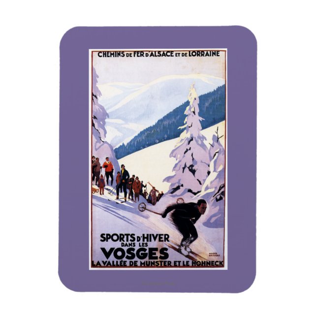 Spectators Watching Skier Poster Magnet (Vertikal)