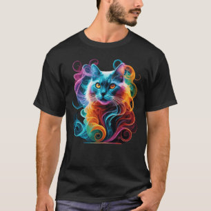 Spectral Anime Cat i Vibrant Smoke Explosion T Shirt