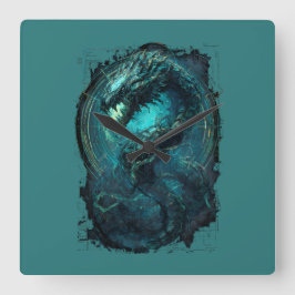 Spectral Coil Cyberpunk Serpent Dark Art Fyrkantig Klocka