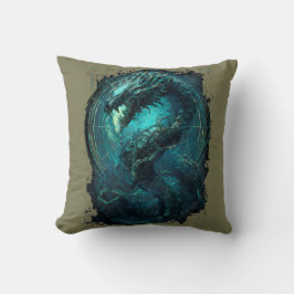 Spectral Coil Cyberpunk Serpent Dark Art Kudde