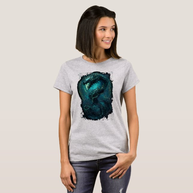 Spectral Coil Cyberpunk Serpent Dark Women's T Shirt (Hel framsida)