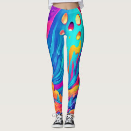 Spectral Ghost Halloween Art Leggings