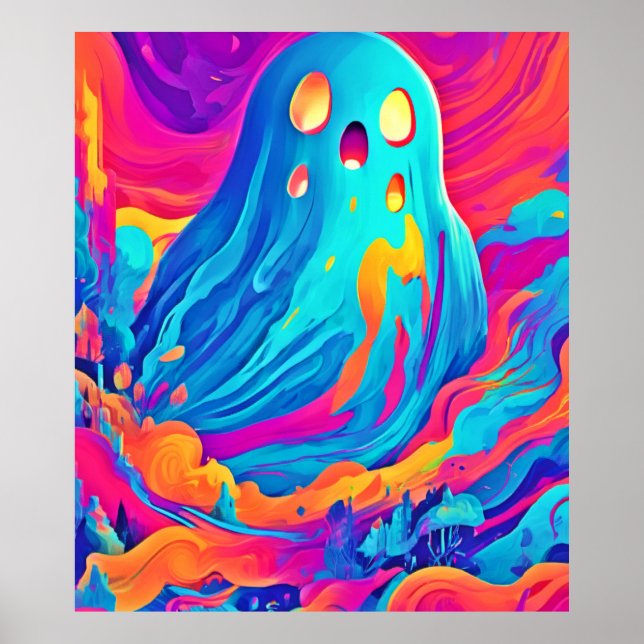 Spectral Ghost Halloween Art Poster (Framsidan)