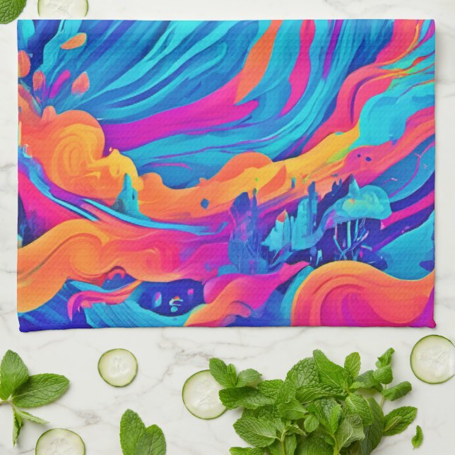 Spectral Ghost Halloween-konst Kökshandduk (Vikta)