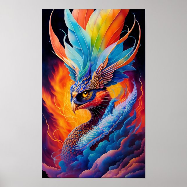 Spectral Peacock - Vibrant och Majestic Poster (Framsidan)