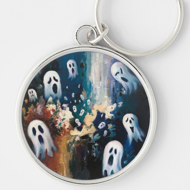 Spectral Ring Rund Silverfärgad Nyckelring (Framsidan)
