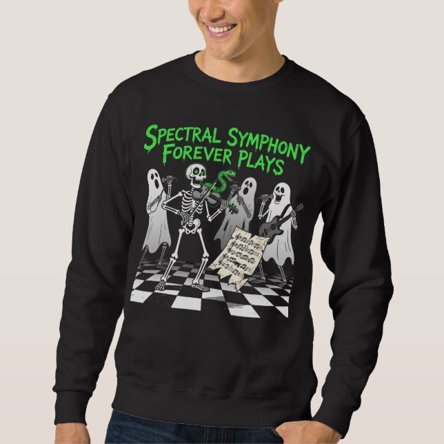 Spectral Symfoni Skelettband Spooky Konst Lång Ärmad Tröja (Framsida)
