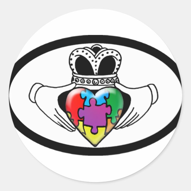 Spectrum Claddagh Runt Klistermärke (Framsida)