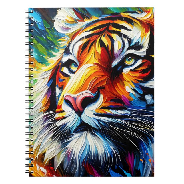 Spectrum Hunter – Levande Tigerporträtt Anteckningsbok (Framsidan)
