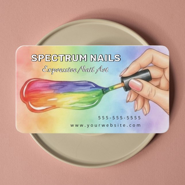 Spectrum Nails Artist Expressive Manikyrist Konst Visitkort (Skapare uppladdad)