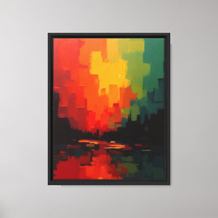 Spectrum Skyline: Reggae City Abstrakt Canvastryck