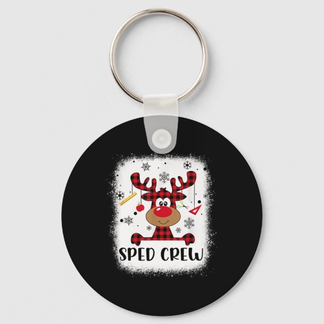 Sped Crew Buffalo Play Reindeer Santa Hat Christm Nyckelring (Framsida)