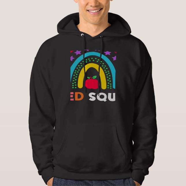 Sped Crew Rainbow Special Education Teacher Back T Hoodie (Framsida)