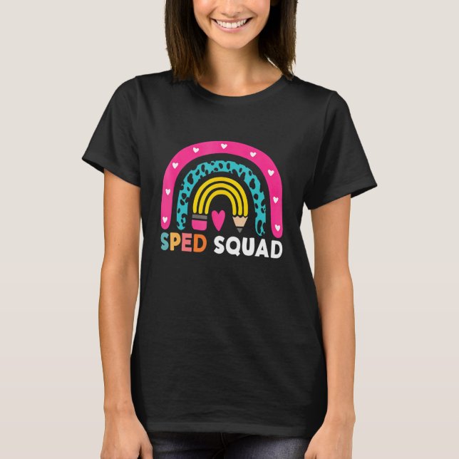 Sped Crew Rainbow Special Education Teacher Back T T Shirt (Framsida)