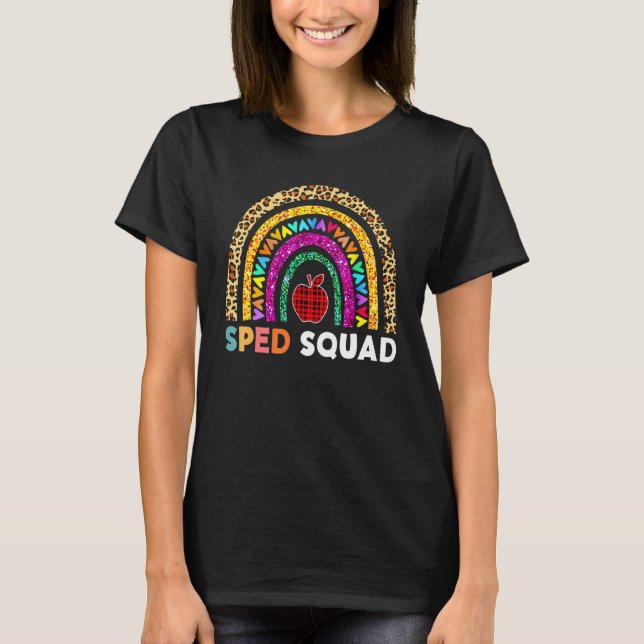 Sped Crew Rainbow Special Education Teacher Back T T Shirt (Framsida)