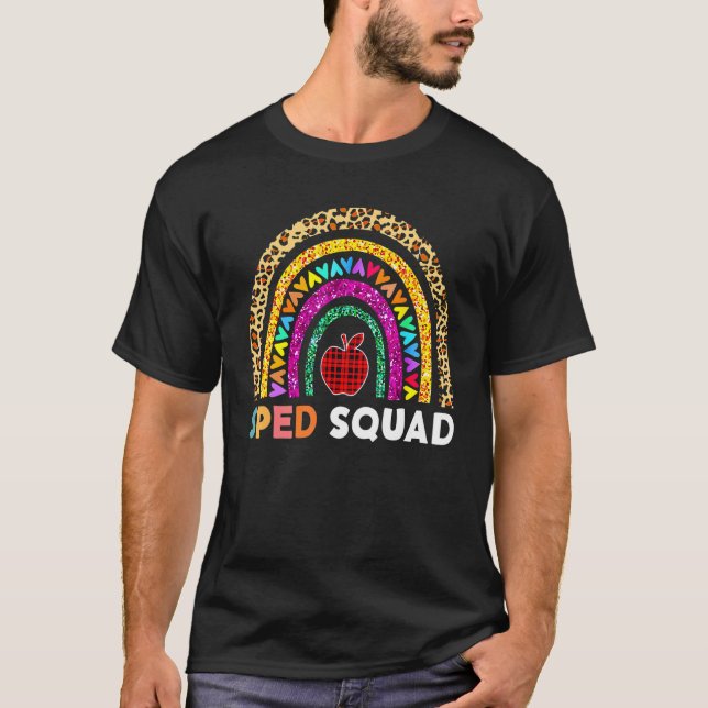 Sped Crew Rainbow Special Education Teacher Back T T Shirt (Framsida)