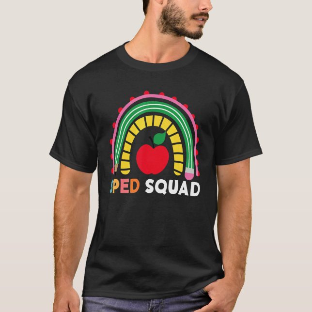 Sped Crew Rainbow Special Education Teacher Back T T Shirt (Framsida)