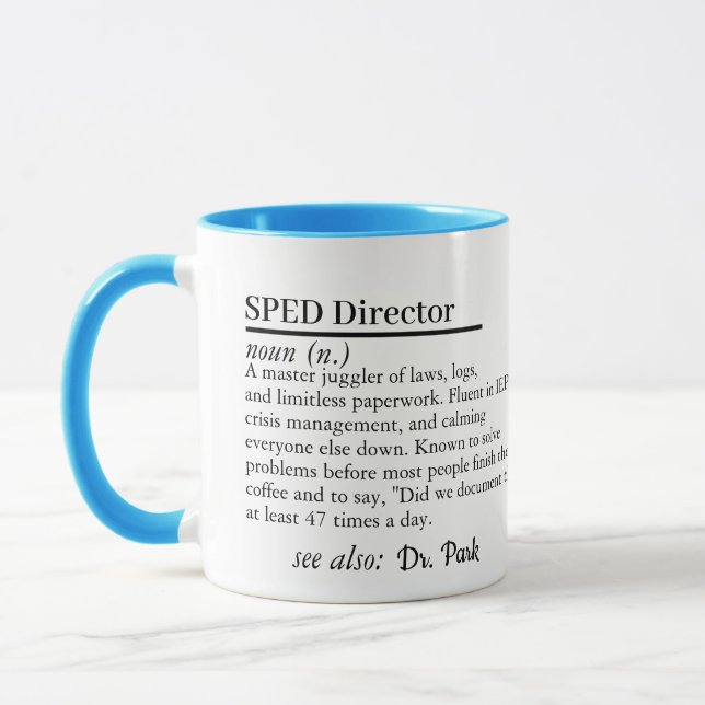 SPED-direktörens presentmugg med anpassat namn Mugg (Vänster)