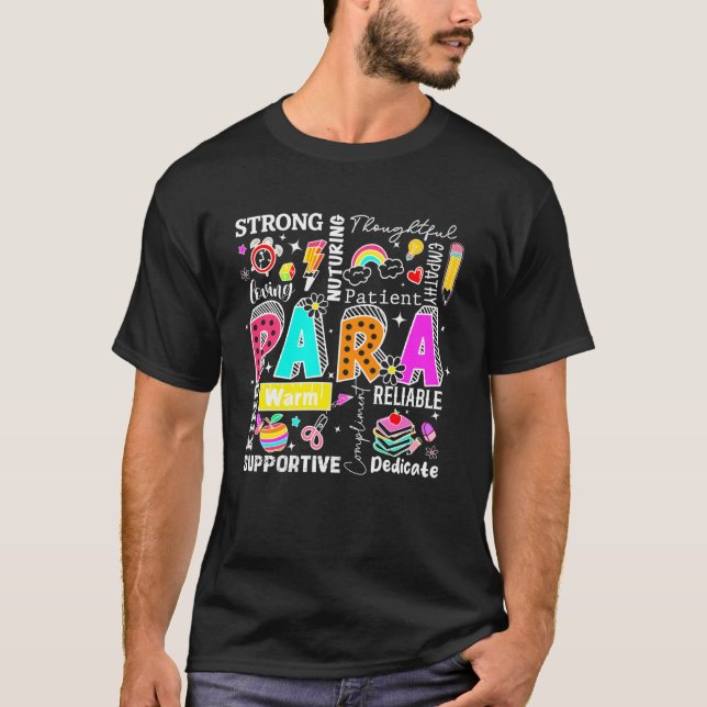 Sped Ecse Paraprofessionell para Lärare Tillbaka t Shirt (Framsida)