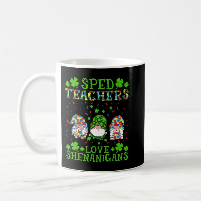 SPED Lärare Kärlek Shenanigans Autism Awareness St Kaffemugg (Vänster)