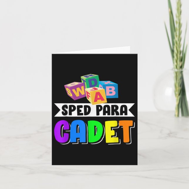 Sped Para Cadet Back to school Kort (Framsida)