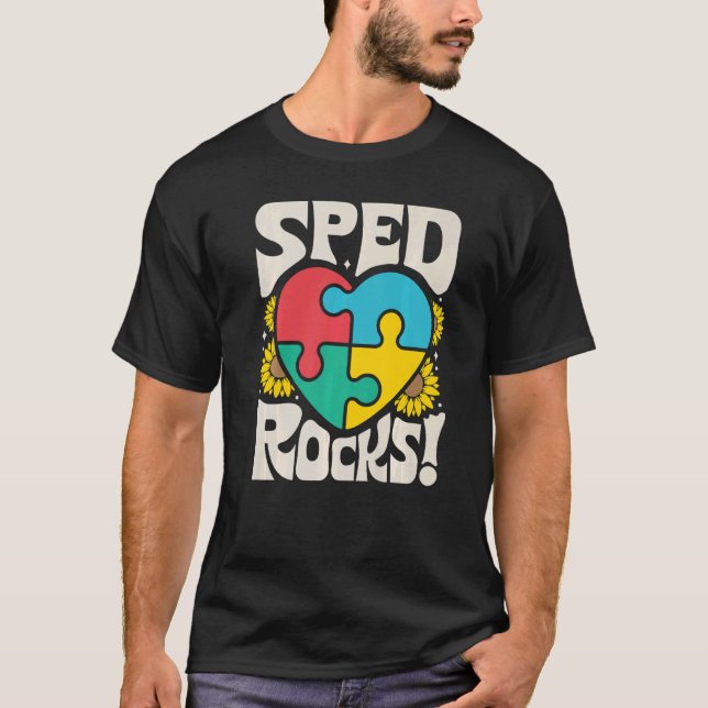 SPED Rocks Special Education Teacher Speducator Wo T Shirt (Framsida)