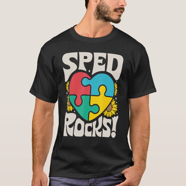 SPED Rocks Special Education Teacher Speducator Wo T Shirt (Framsida)