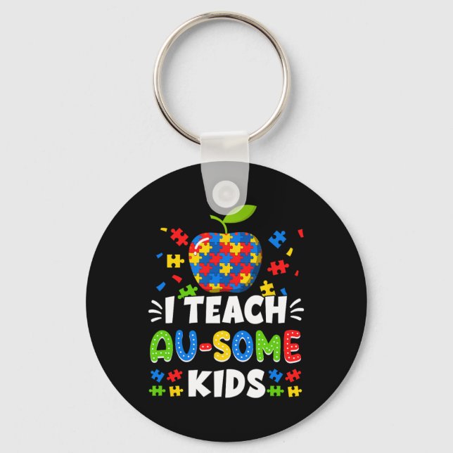 Sped Speciell Education I Teach Au-some Kids Rainb Nyckelring (Framsida)