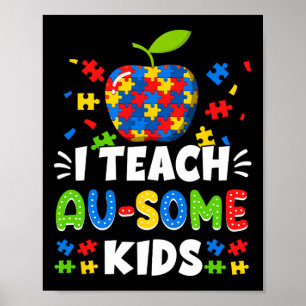 Sped Speciell Education I Teach Au-some Kids Rainb Poster