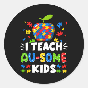 Sped Speciell Education I Teach Au-some Kids Rainb Runt Klistermärke
