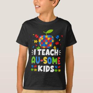 Sped Speciell Education I Teach Au-some Kids Rainb T Shirt