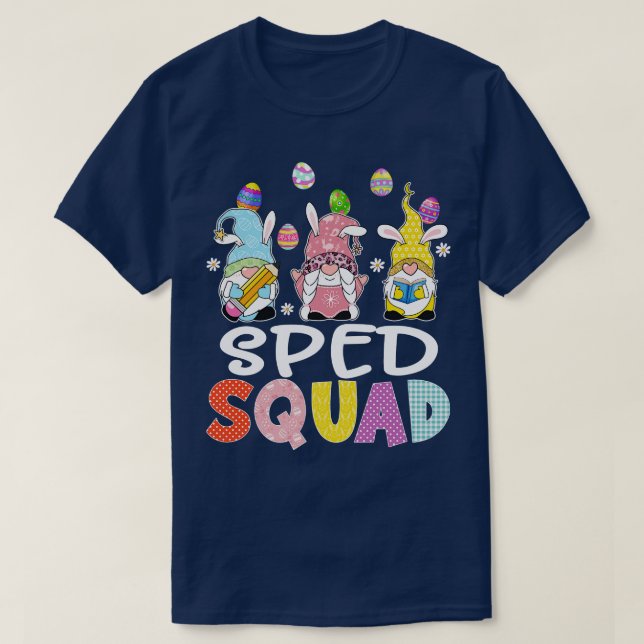 SPED Squad Bunny Gnome Rabbit Eggs Hunting Teacher T Shirt (Design framsida)