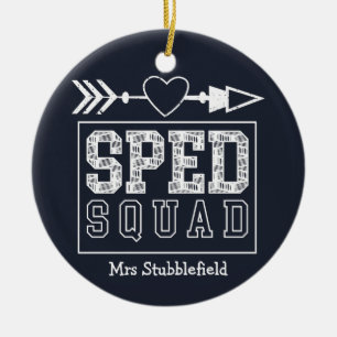 SPED Squad Speciell Education Teacher Personlig Julgransprydnad Keramik
