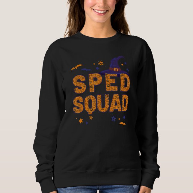 Sped Squad Witch Hat Sped Teacher Crew Halloween M T Shirt (Framsida)