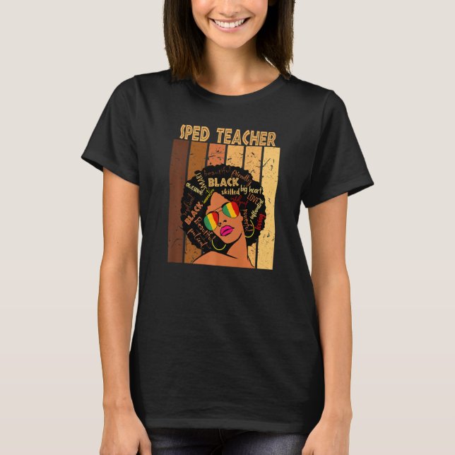 Sped Teacher Afro African American Black History M T Shirt (Framsida)
