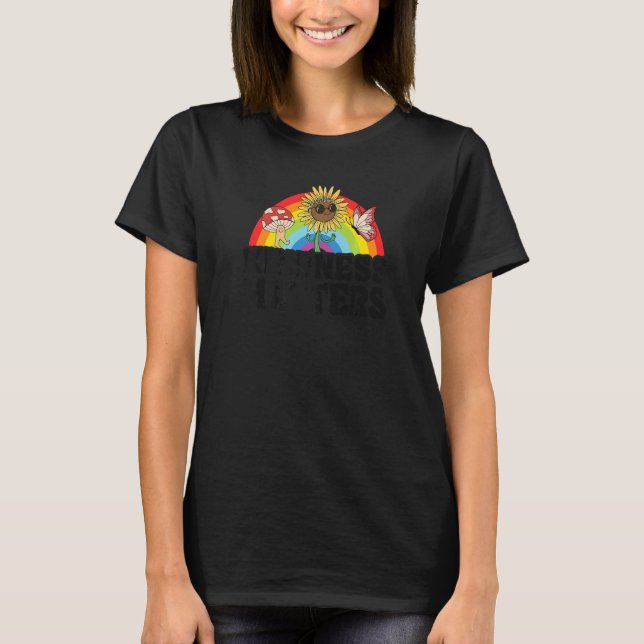Sped Teacher Anti Bullying Hippie Rainbow Kindness T Shirt (Framsida)