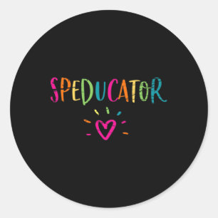 Sped Teacher - Speducator Heart Runt Klistermärke