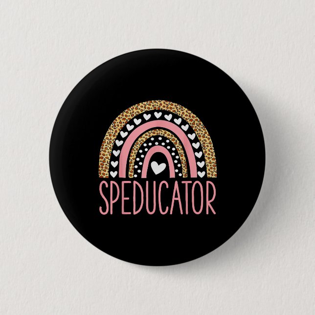 Sped Teacher - Speducator Heart - Speducator Rainb Knapp (Framsida)