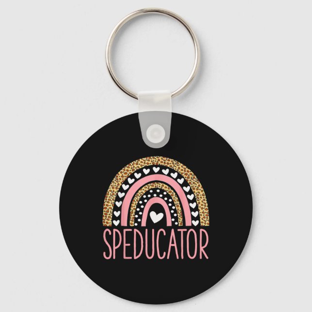 Sped Teacher - Speducator Heart - Speducator Rainb Nyckelring (Framsida)