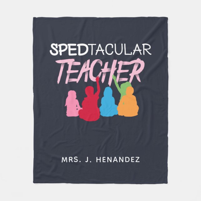 Spedtacular Teacher Speciell Education Personlig Fleecefilt (Framsidan)