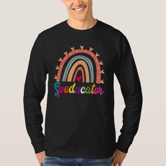 Speducator Boho Rainbow Special Needs Teacher SPED T Shirt (Framsida)