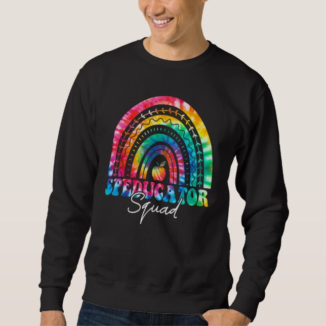 Speducatorgänget Regnbåge Tie Dye Sped Lärare Stud Lång Ärmad Tröja (Framsida)