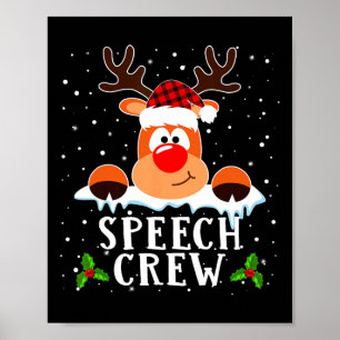 Speech Crew Ren Röd Plaid Santa Hatt Buffalo C Poster