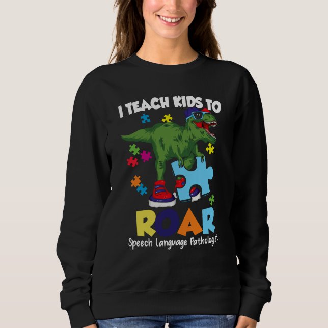 Speech Language Pathologist Dinosaur Rex Roar SLP T Shirt (Framsida)