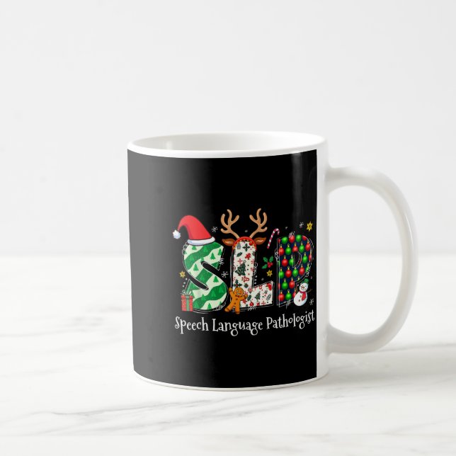 Speech Language Pathologist Reindeer Santa Hat Slp Kaffemugg (Höger)