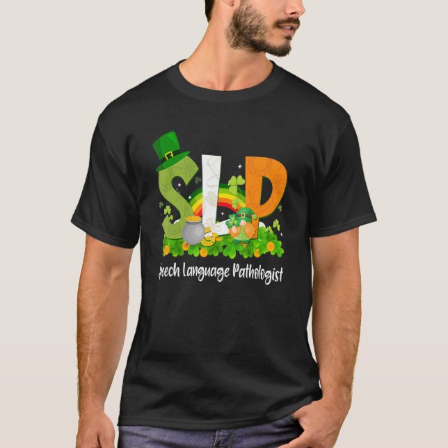 Speech Language Pathologist St Patrick's Day SLP T T Shirt (Framsida)