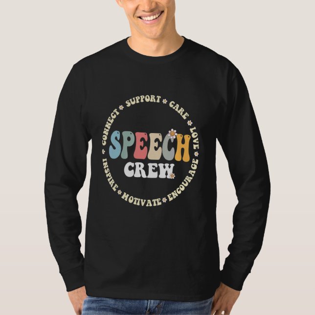 Speech Language Pathologist Therapy Groovy Speech  T Shirt (Framsida)