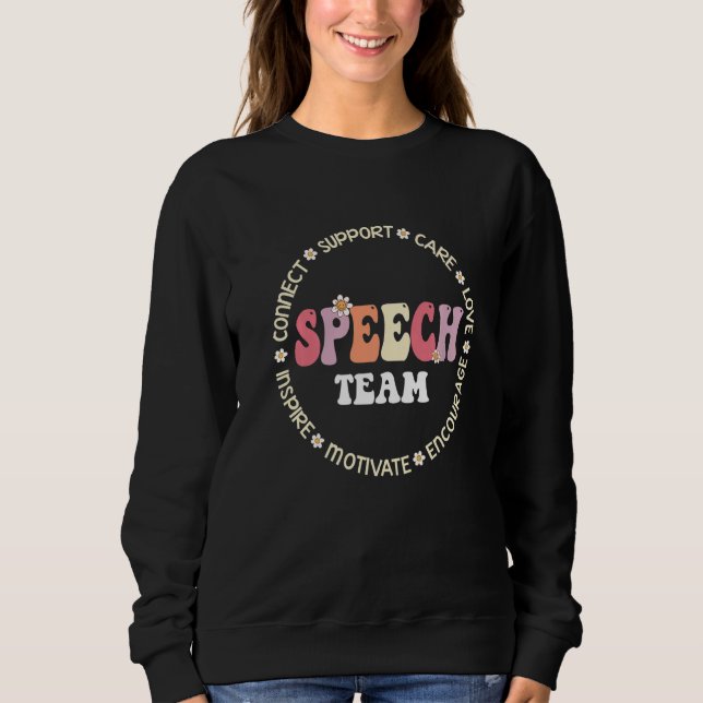 Speech Language Pathologist Therapy Groovy Speech  T Shirt (Framsida)